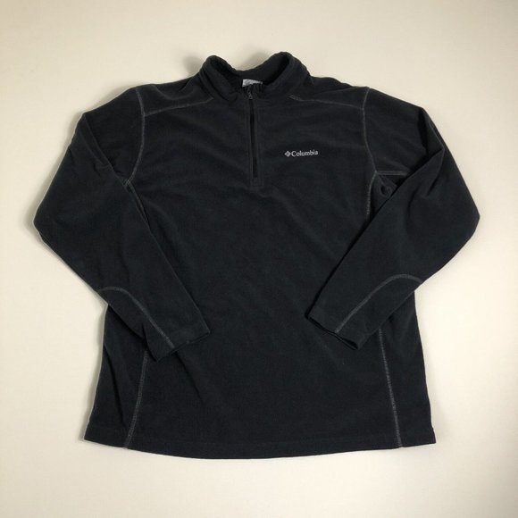 Columbia Mens Navy Blue Long Sleeve Quarter Zip Pullover Fleece Sweater Sz L H54 - Picture 1 of 4